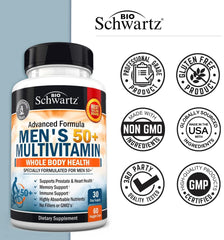 BioSchwartz multivitamínico junto a alimentos para complementar la dieta