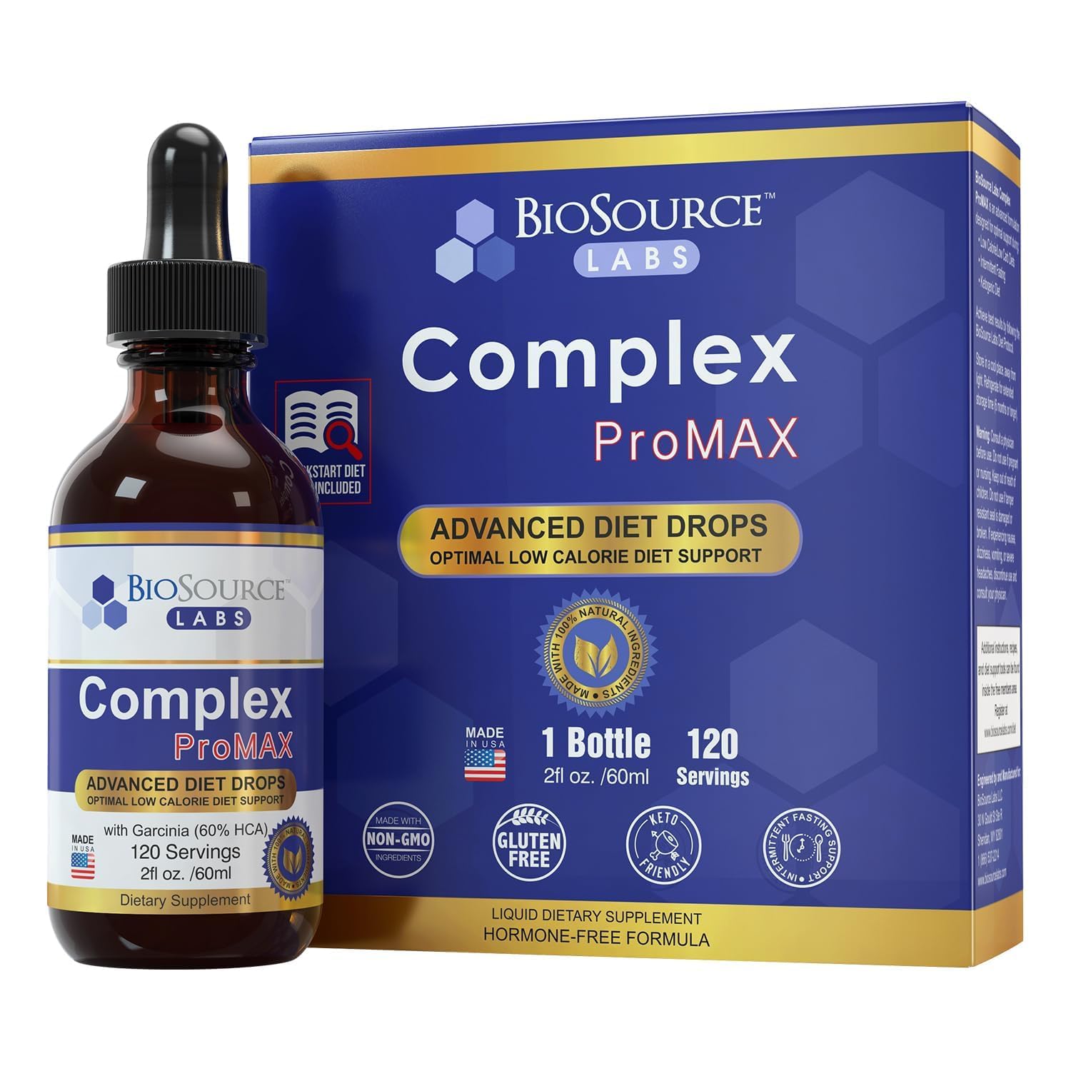 BioSource Labs frasco frontal mostrando la presentación y beneficio práctico