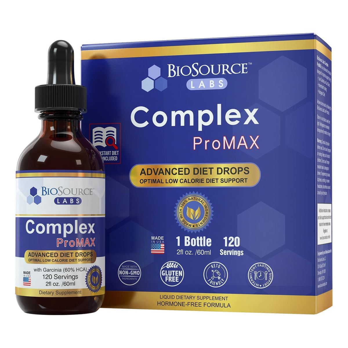 BioSource Labs frasco frontal mostrando la presentación y beneficio práctico