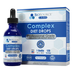 BioSource Labs frasco frontal mostrando diseño y tamaño práctico