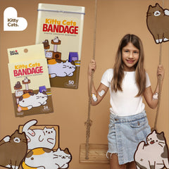 BioSwiss vendas kitty cats en mesa de fiesta infantil como detalle alegre