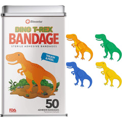 BioSwiss empaque frontal con diseños de dinosaurios, protección divertida