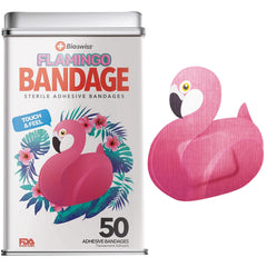 BioSwiss embalaje frontal del set de 50 banditas flamingo protege heridas