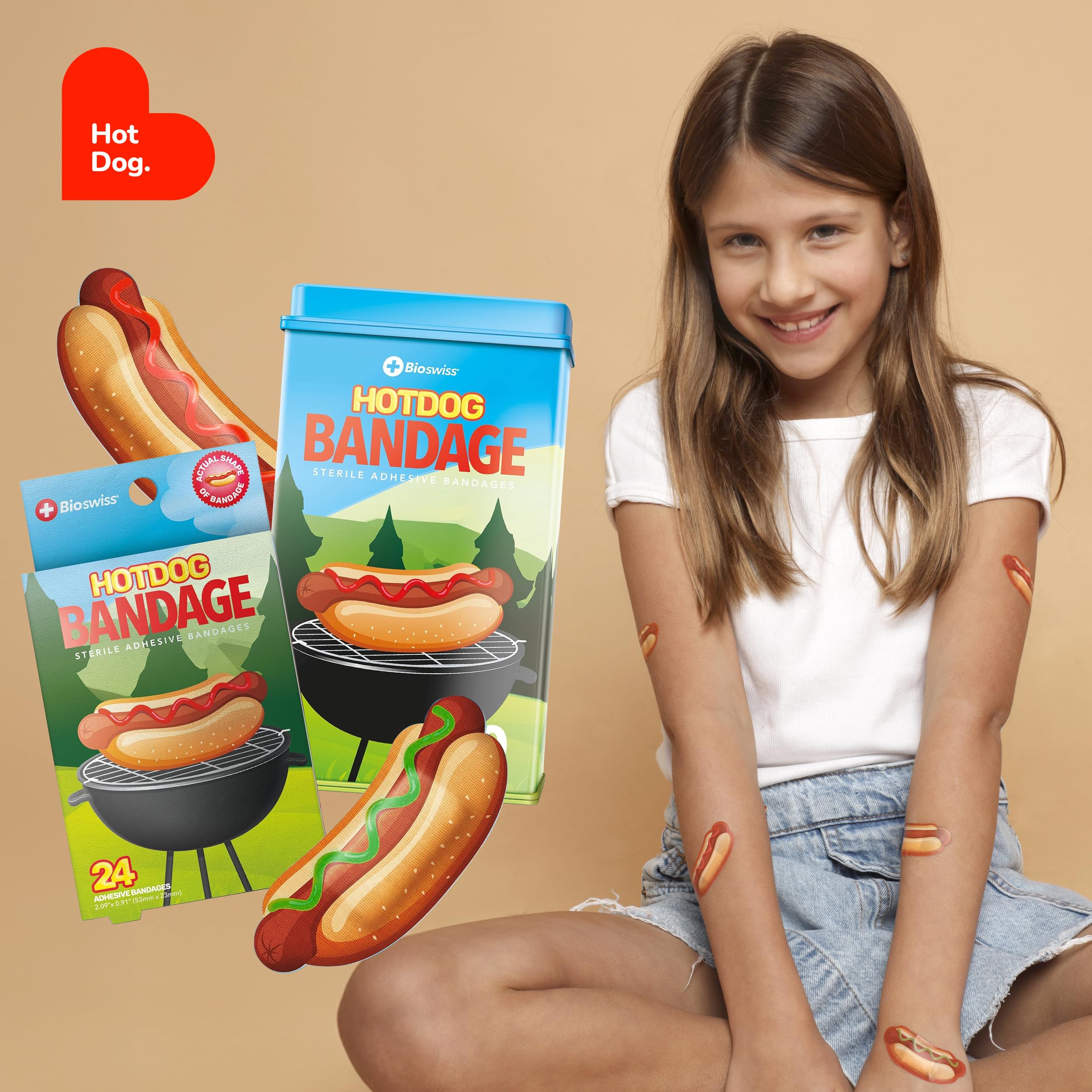 BioSwiss kit de primeros auxilios con banditas hot dog listo para viajar