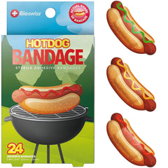 BioSwiss empaque frontal con 24 banditas hot dog, práctico para botiquín