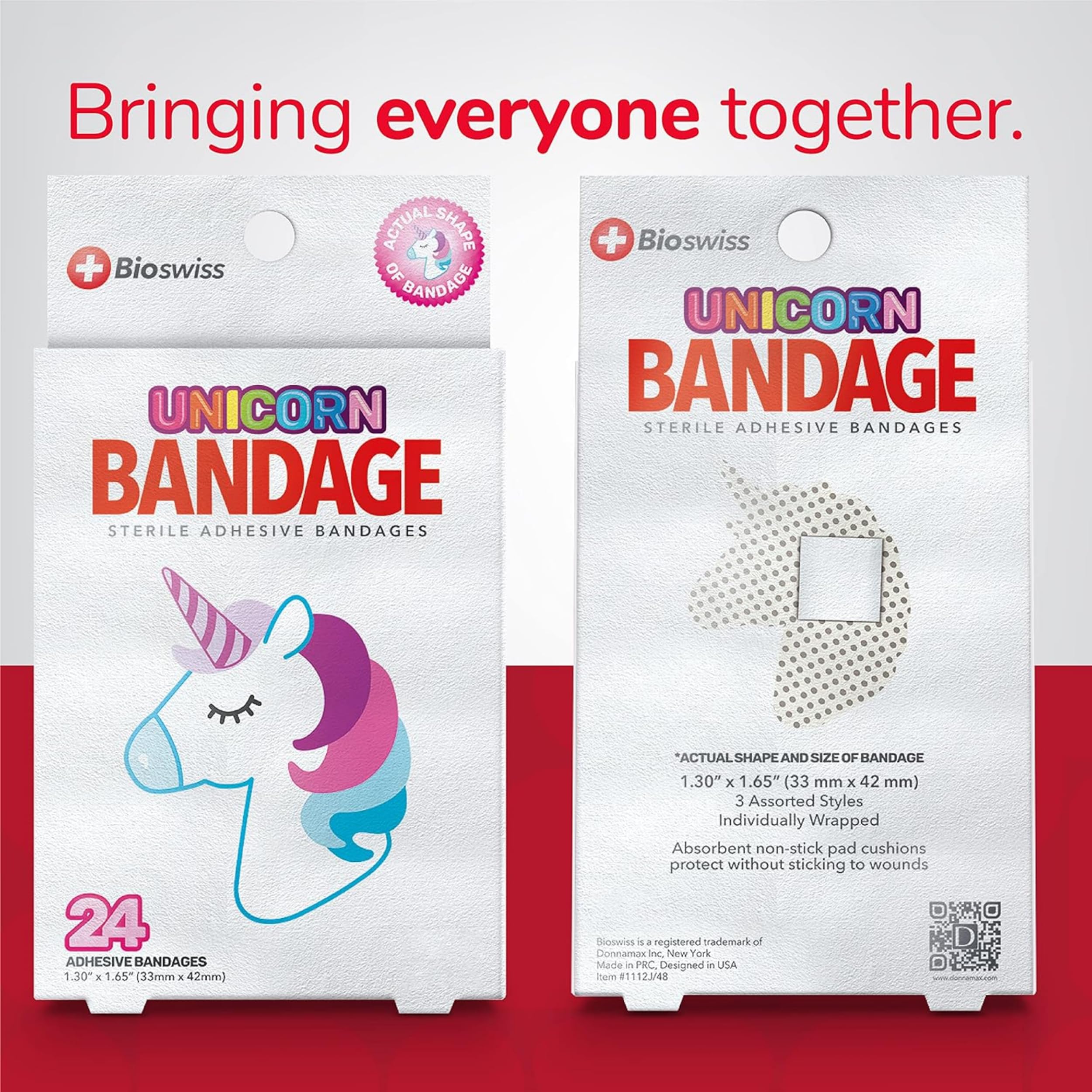 BioSwiss curita unicornio puesta en un dedo mostrando su ajuste flexible