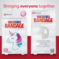 BioSwiss curita unicornio puesta en un dedo mostrando su ajuste flexible