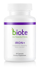 Biote Iron+ frente del empaque mostrando la etiqueta y beneficio de absorción suave