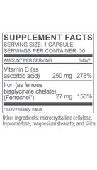 Biote Iron+ junto a alimentos ricos en hierro destacando mejor absorción