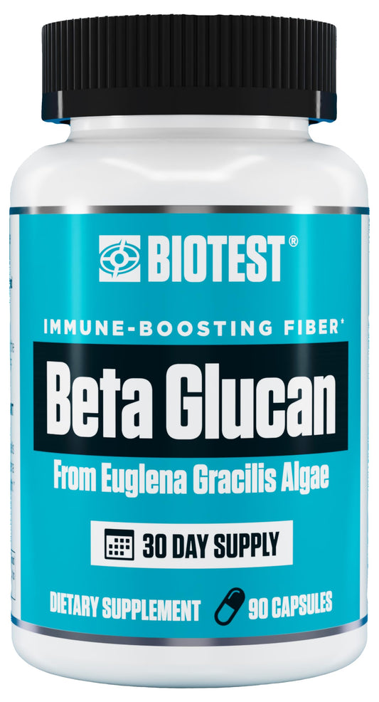 Biotest Beta-Glucano: bote con 90 cápsulas para apoyo diario.