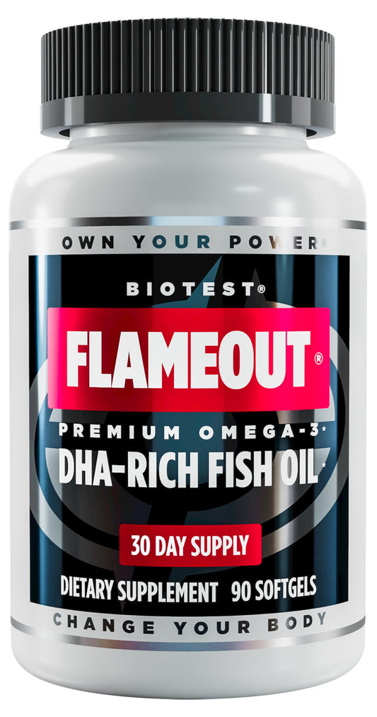 Biotest Flameout botella omega-3 con DHA y EPA para ingesta diaria