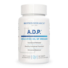 BIOTICS RESEARCH botella frontal mostrando 120 tabletas y marca, confianza en calidad
