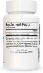 BIOTICS RESEARCH etiqueta de ingredientes mostrando 50 mg aceite de orégano y carvacrol