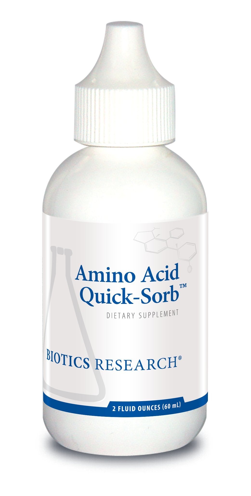 BIOTICS RESEARCH botella frontal mostrando el producto y beneficios de absorción rápida
