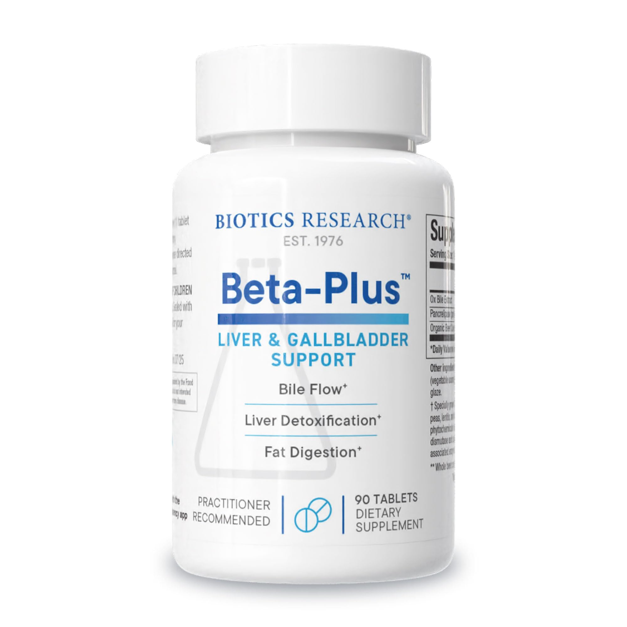BIOTICS RESEARCH envase frontal con etiqueta visible para identificar suplemento