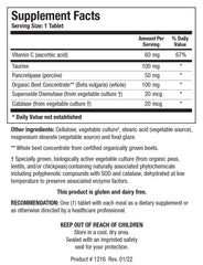 BIOTICS RESEARCH primer plano de un comprimido mostrando textura y formulación, beneficio confianza