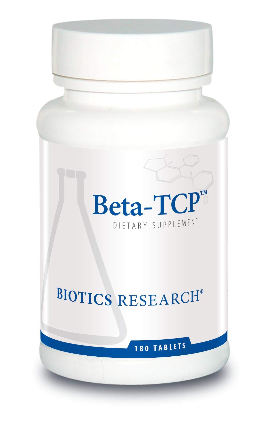 BIOTICS RESEARCH frasco frontal mostrando 180 comprimidos y marca, beneficio claridad informativa