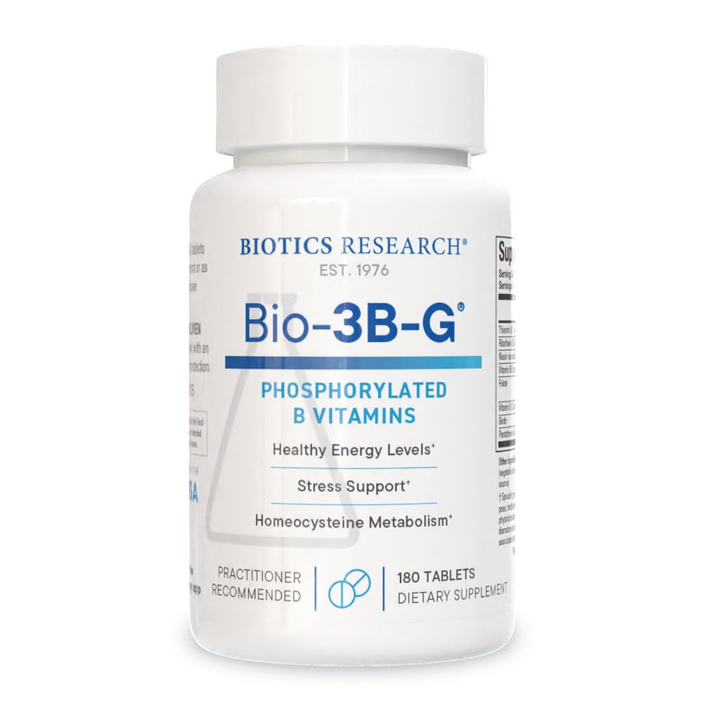 BIOTICS RESEARCH frente del envase mostrando 180 tabletas y beneficio claridad de información