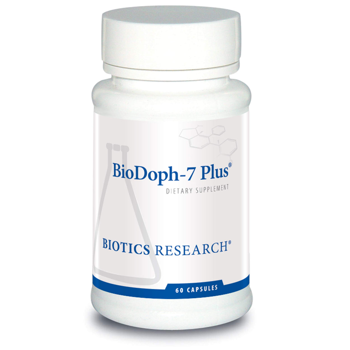 BIOTICS RESEARCH envase BioDoph7 Plus frontal, presentación clara y profesional