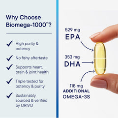 BIOTICS RESEARCH etiqueta nutricional legible con cantidades de EPA y DHA claras