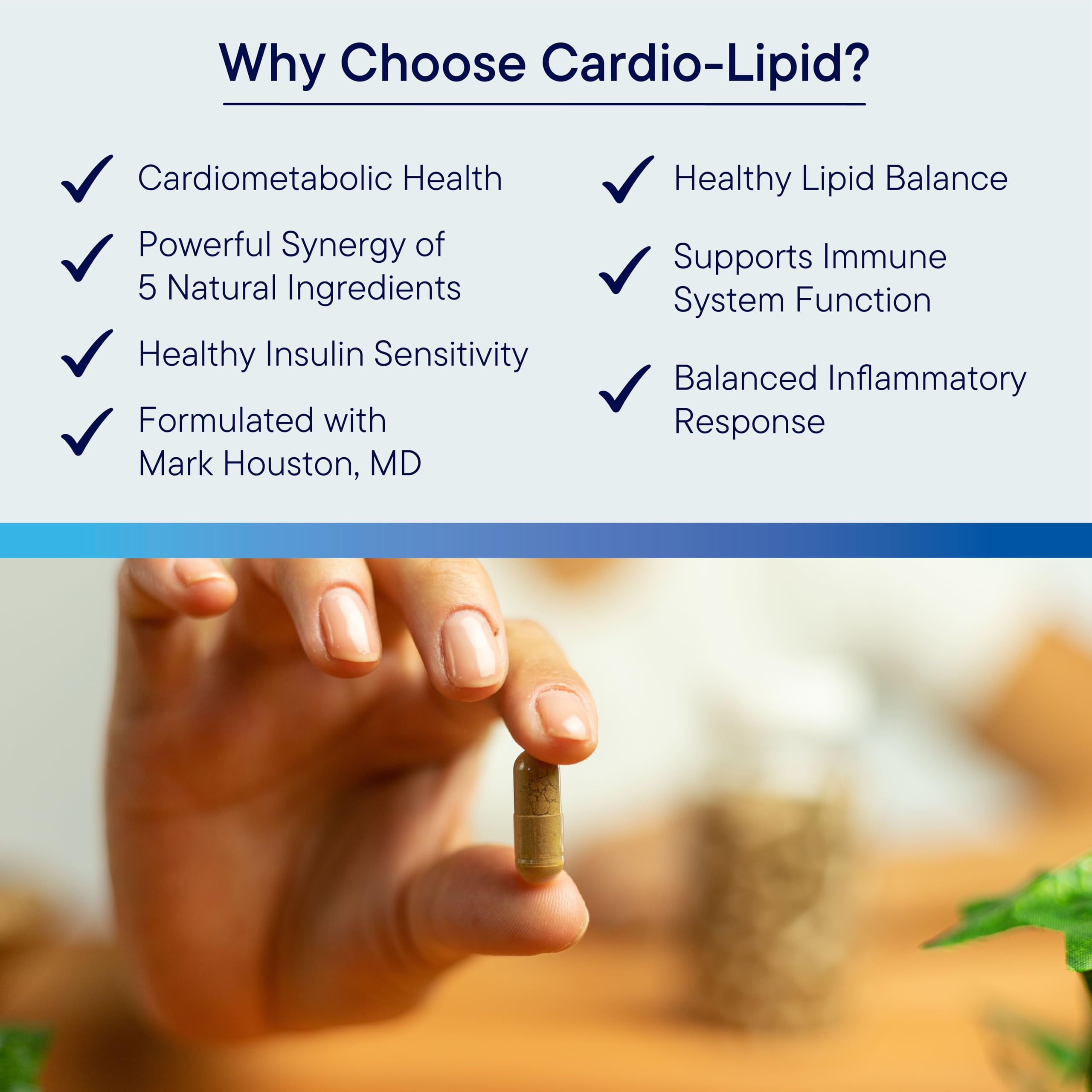 BIOTICS RESEARCH Cardio-Lipid etiqueta nutricional legible para transparentar dosis