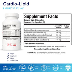 BIOTICS RESEARCH Cardio-Lipid detalle de tableta para ver formato y calidad