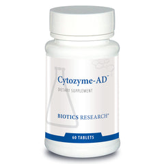 BIOTICS RESEARCH Cytozyme-AD frente del envase mostrando 60 comprimidos y confianza