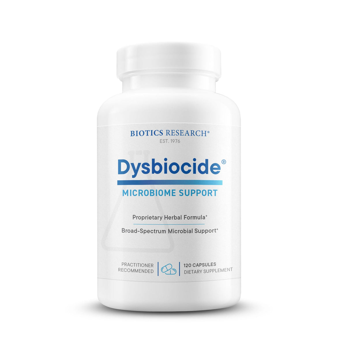BIOTICS RESEARCH envase frontal mostrando marca y beneficio digestivo