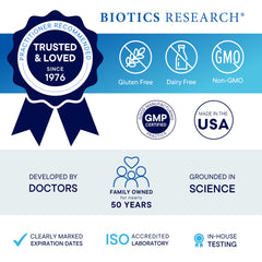 BIOTICS RESEARCH bote abierto mostrando 120 cápsulas listo para uso