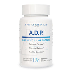 BIOTICS RESEARCH frasco anverso mostrando presentación y sello de calidad