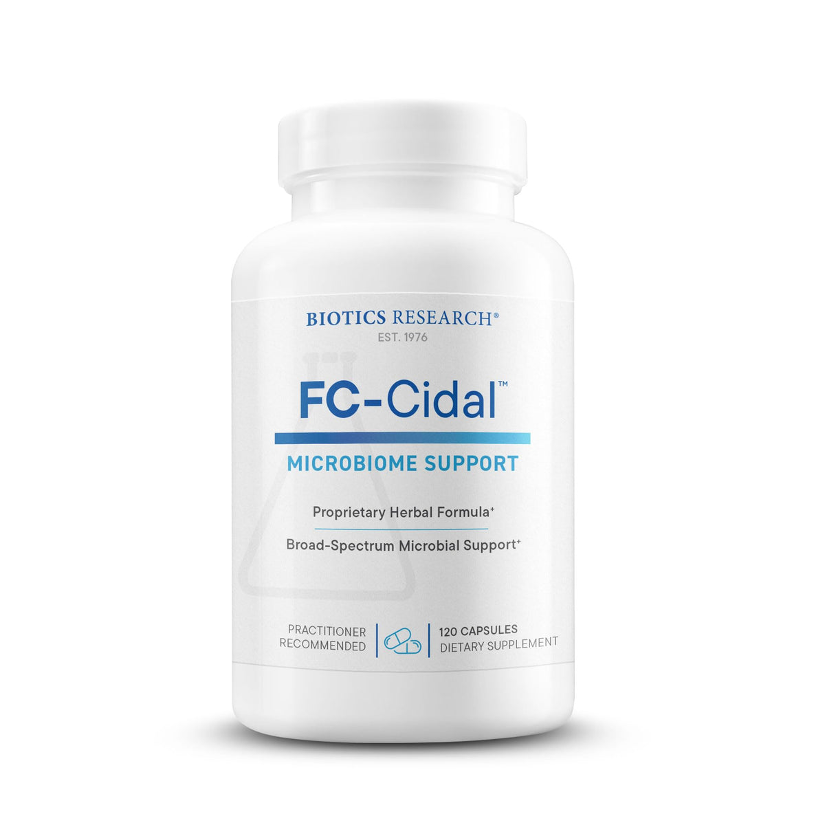 BIOTICS RESEARCH frasco frontal mostrando etiqueta y beneficios