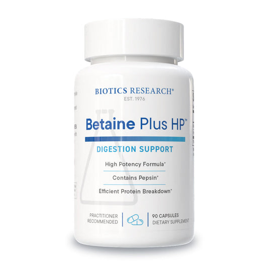 BIOTICS RESEARCH frontal del envase mostrando 90 cápsulas y beneficio digestivo