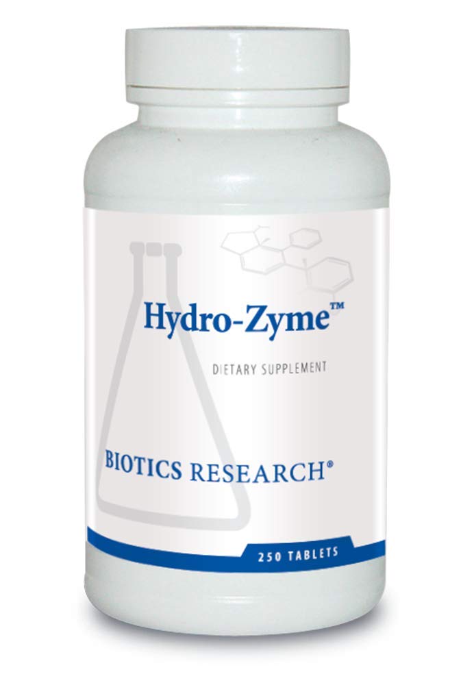 BIOTICS RESEARCH Hydro Zyme frontal del envase mostrando la marca y beneficio digestivo