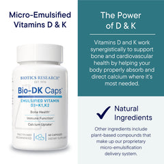 BIOTICS RESEARCH ingredientes clave D3 y K2 visibles y claros
