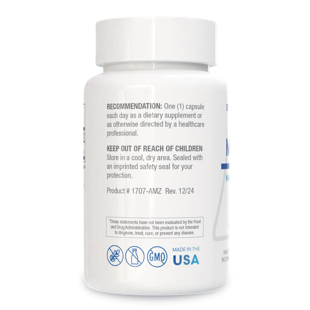 BIOTICS RESEARCH envase con certificados GMP e ISO enfatizando calidad