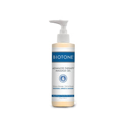 BIOTONE frasco frontal del gel mostrando presentación profesional y beneficio de cobertura