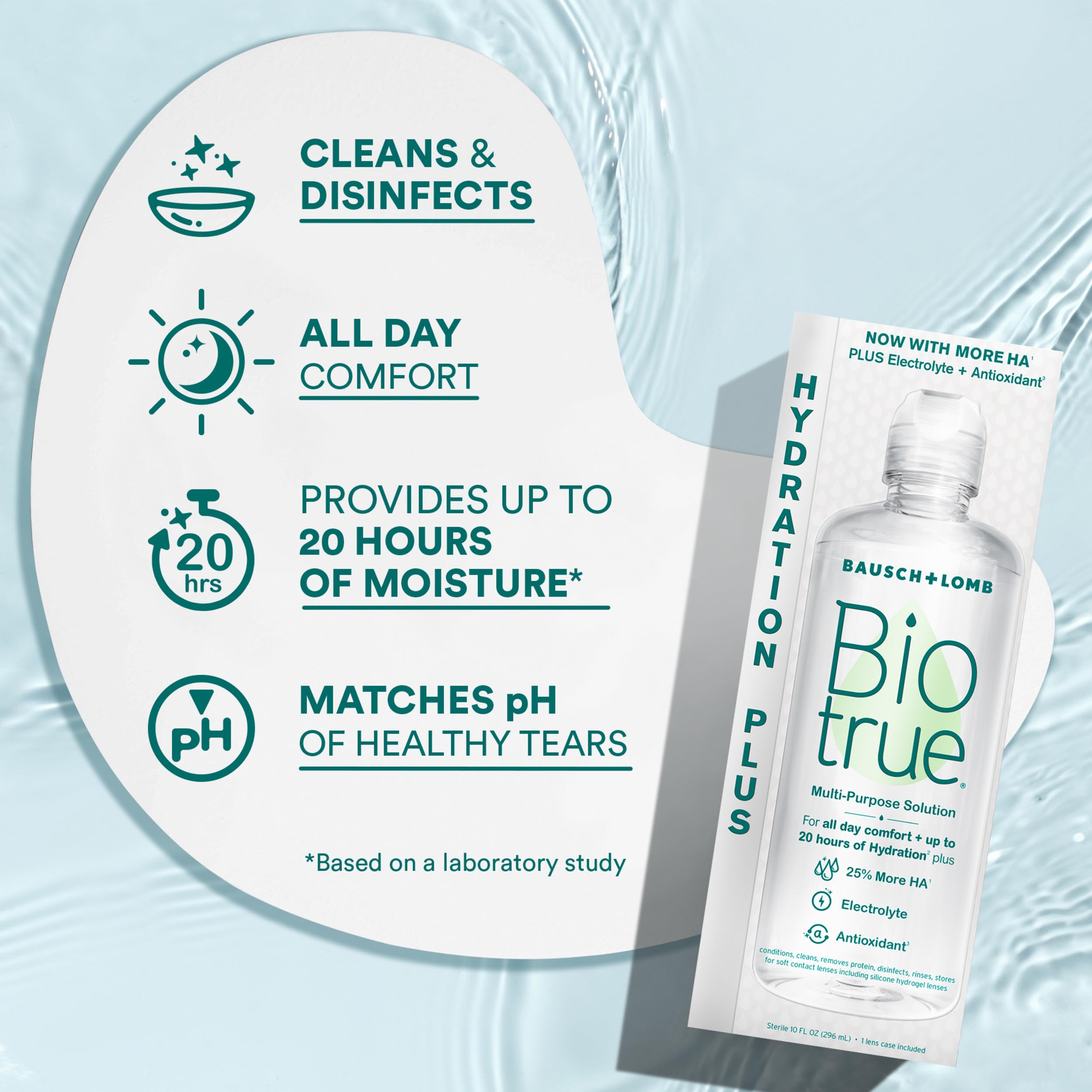 Biotrue estuche con lentes mojadas demostrando almacenamiento higiénico