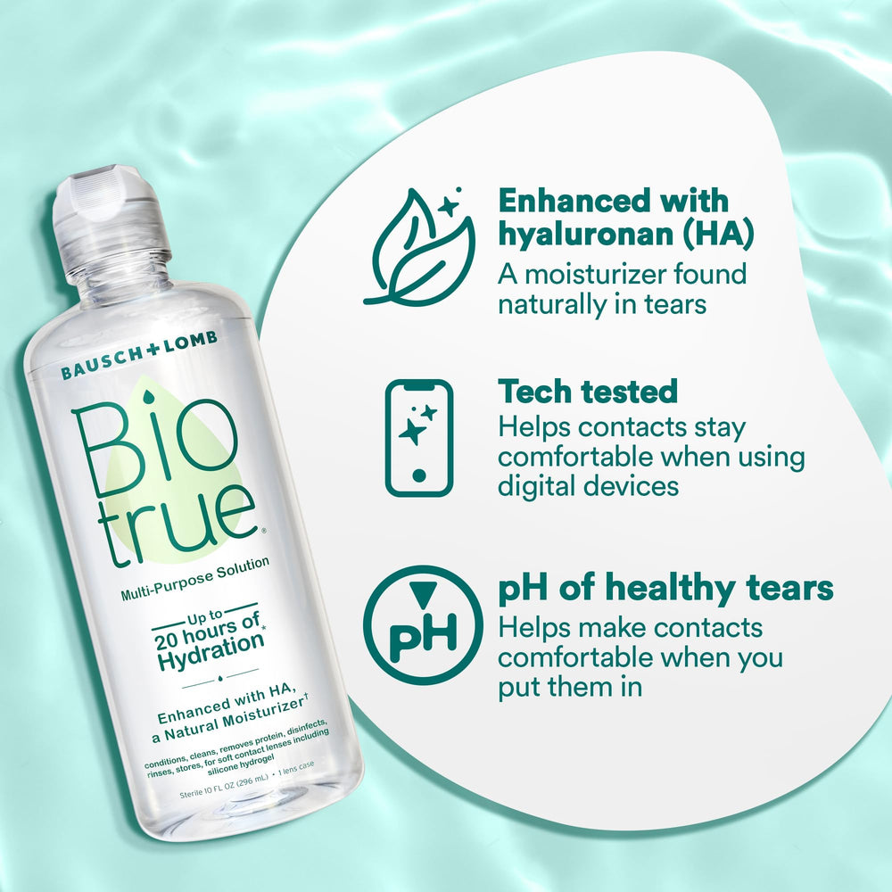 Biotrue estuche abierto con lentes para almacenamiento seguro