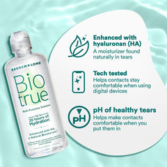 Biotrue estuche abierto con lentes para almacenamiento seguro