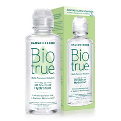 Biotrue botella frontal 118 ml muestra limpieza y almacenamiento seguros
