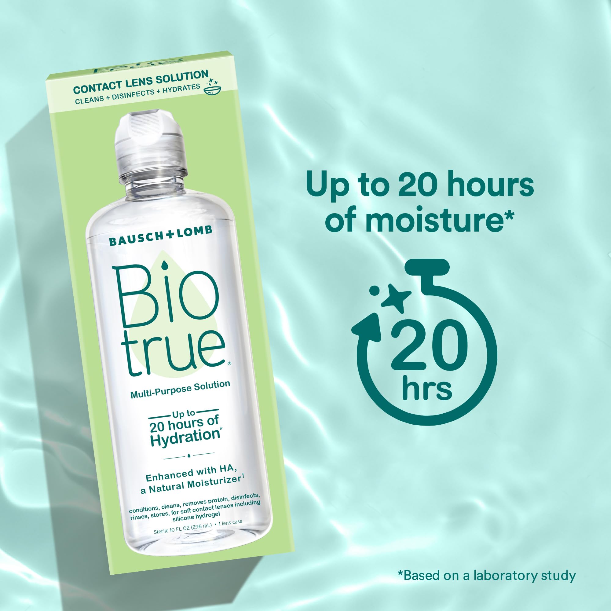 Biotrue gota de solución destacando textura y aporte de humedad