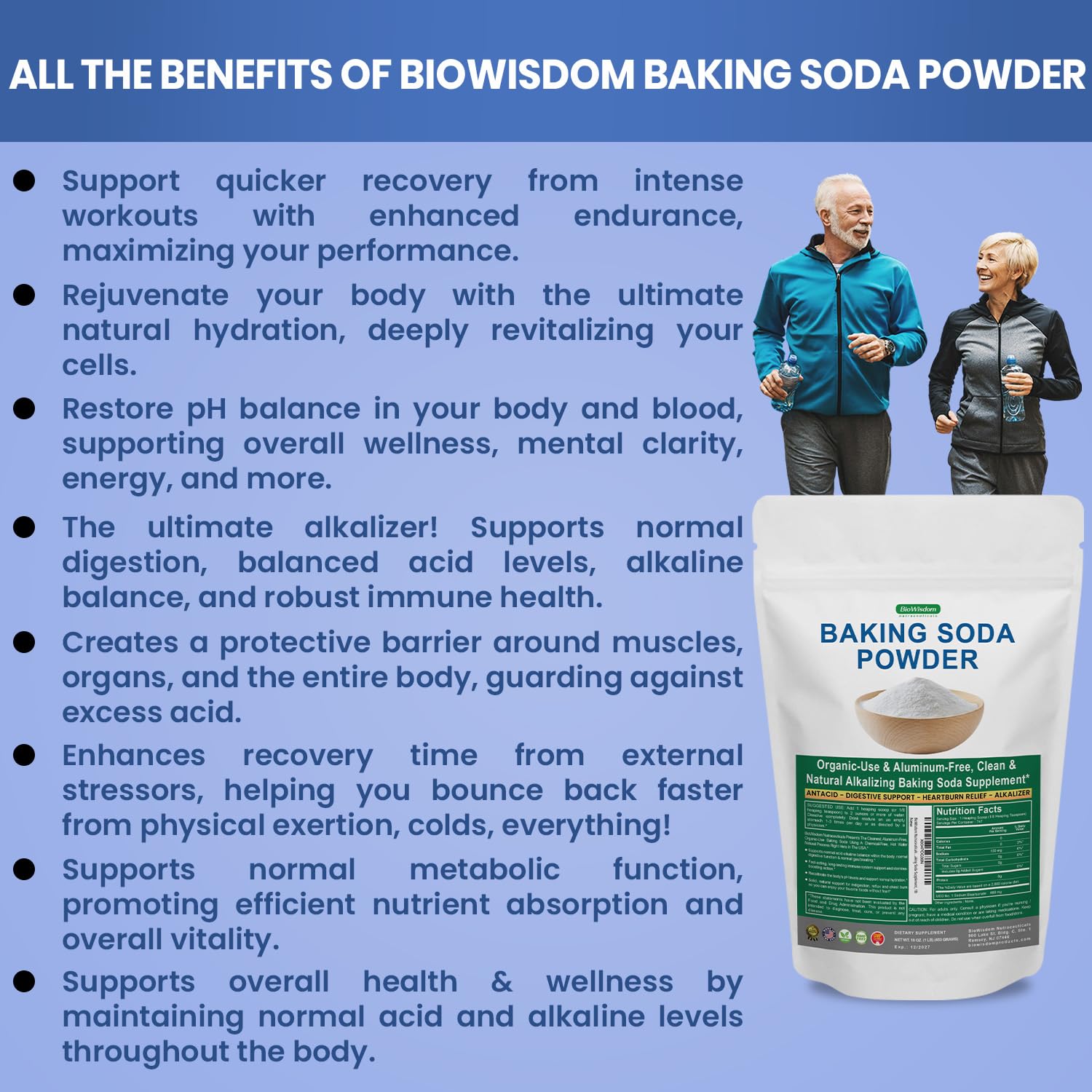 Etiqueta de BioWisdom Nutraceuticals con sellos y certificaciones, beneficio confianza en calidad