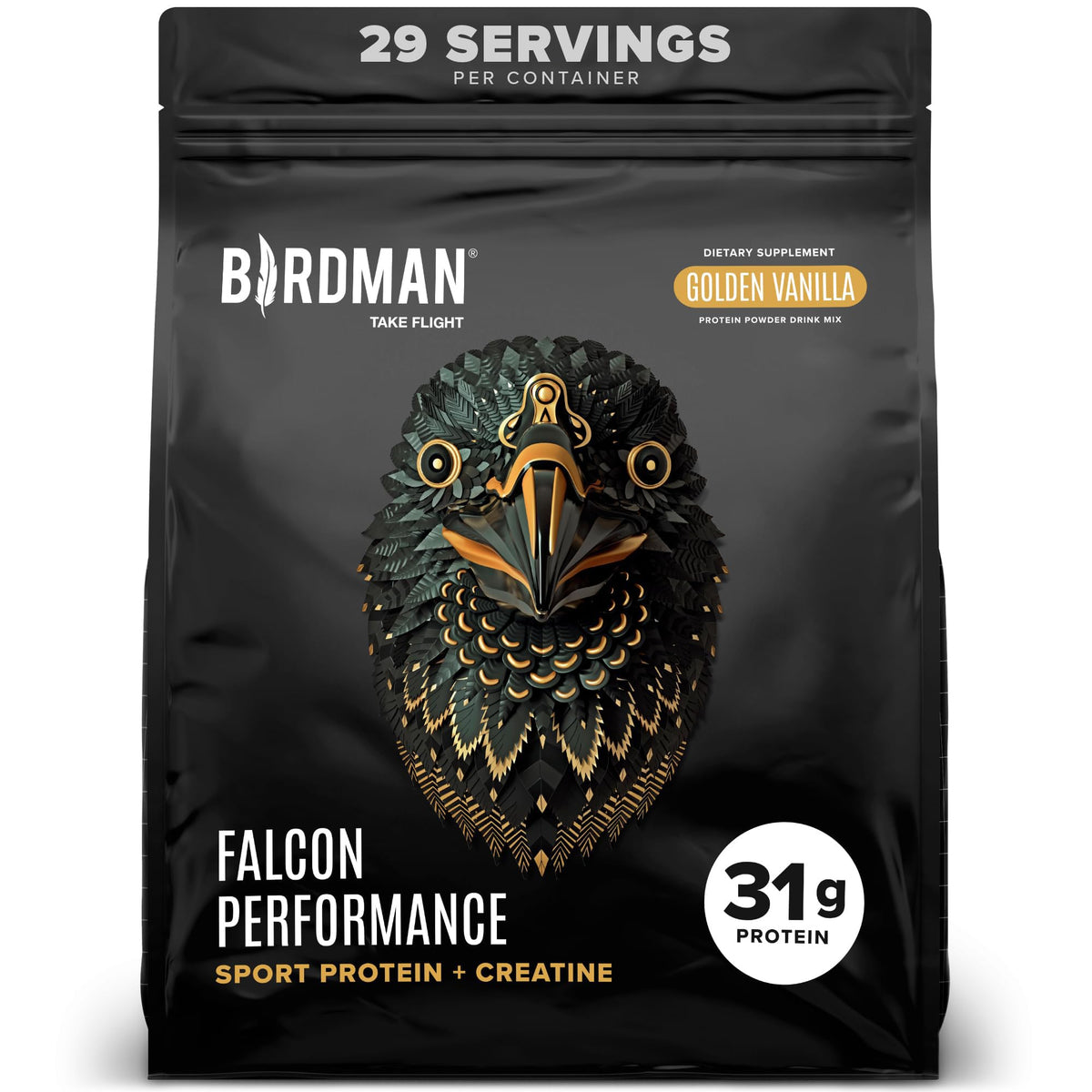 BIRDMAN envase frontal con etiqueta clara y beneficios visibles