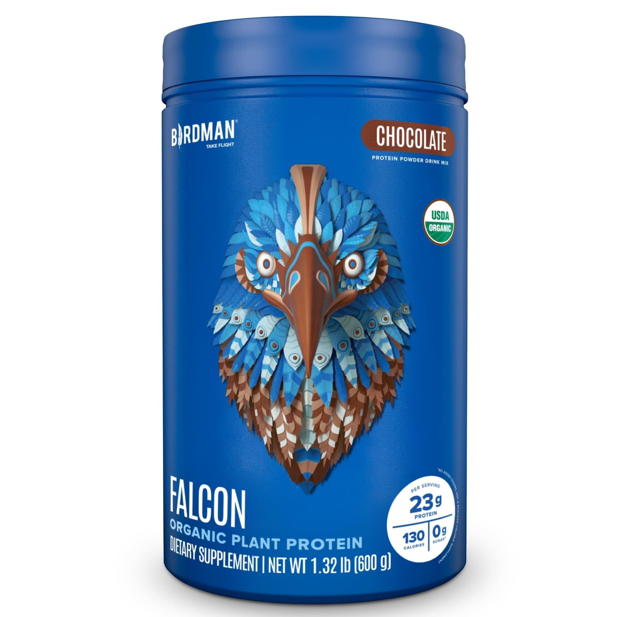 Envase BIRDMAN Falcon chocolate mostrando diseño y beneficios claros