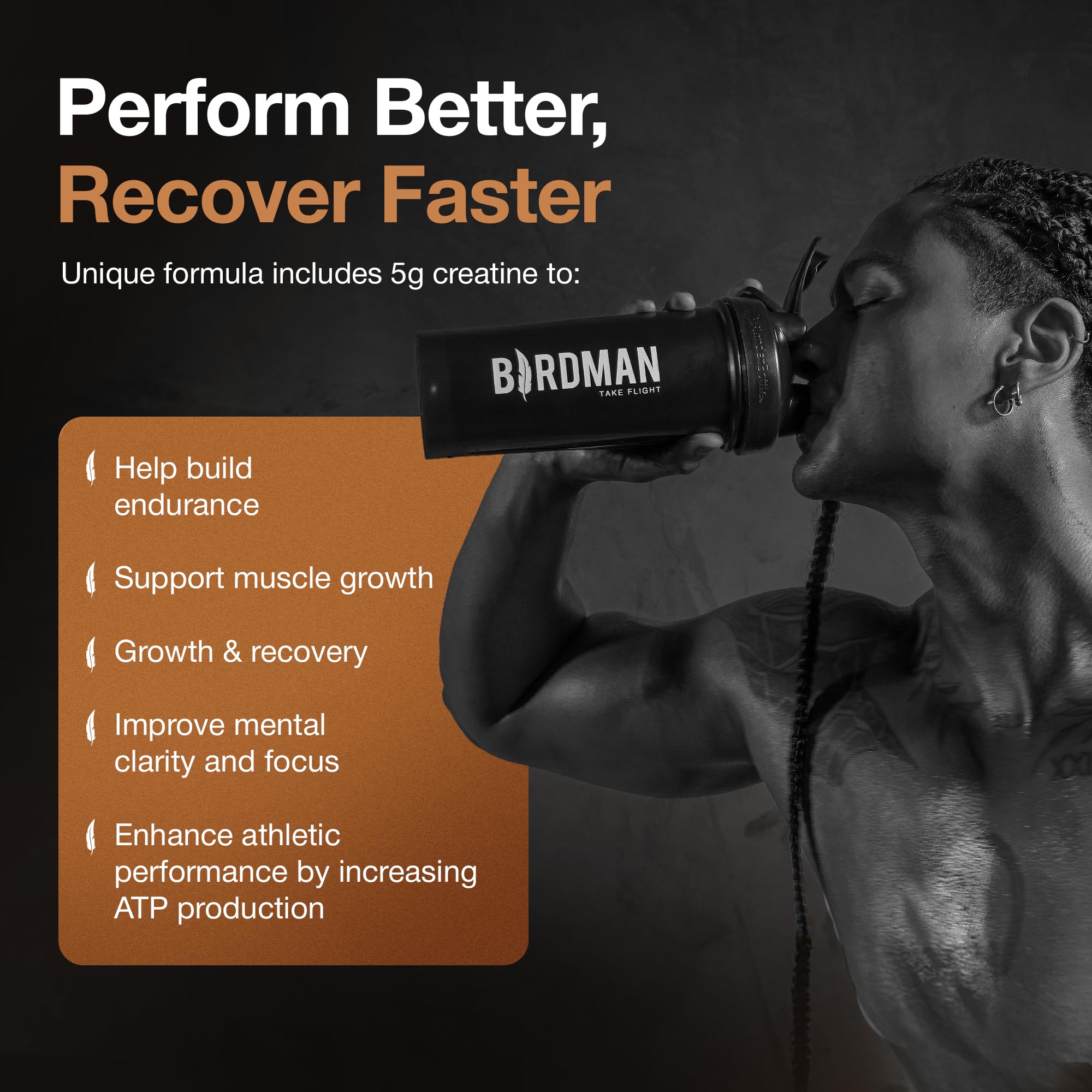 BIRDMAN porción en tazón con cacao demostrando sabor chocolate intenso