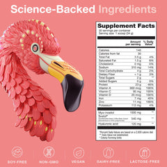 BIRDMAN Fitmingo escala tamaño y porción, visualiza 23 g de proteína por ración