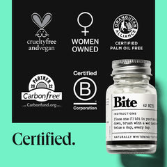 Bite detalle de etiqueta con nano hidroxiapatita y xilitol beneficios visibles