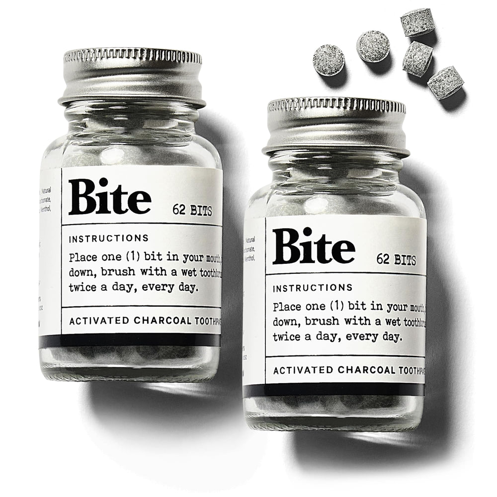 Bite vista frontal de las dos botellas mostrando diseño y portabilidad, ideal para viajar