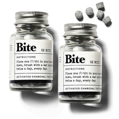 Bite vista frontal de las dos botellas mostrando diseño y portabilidad, ideal para viajar