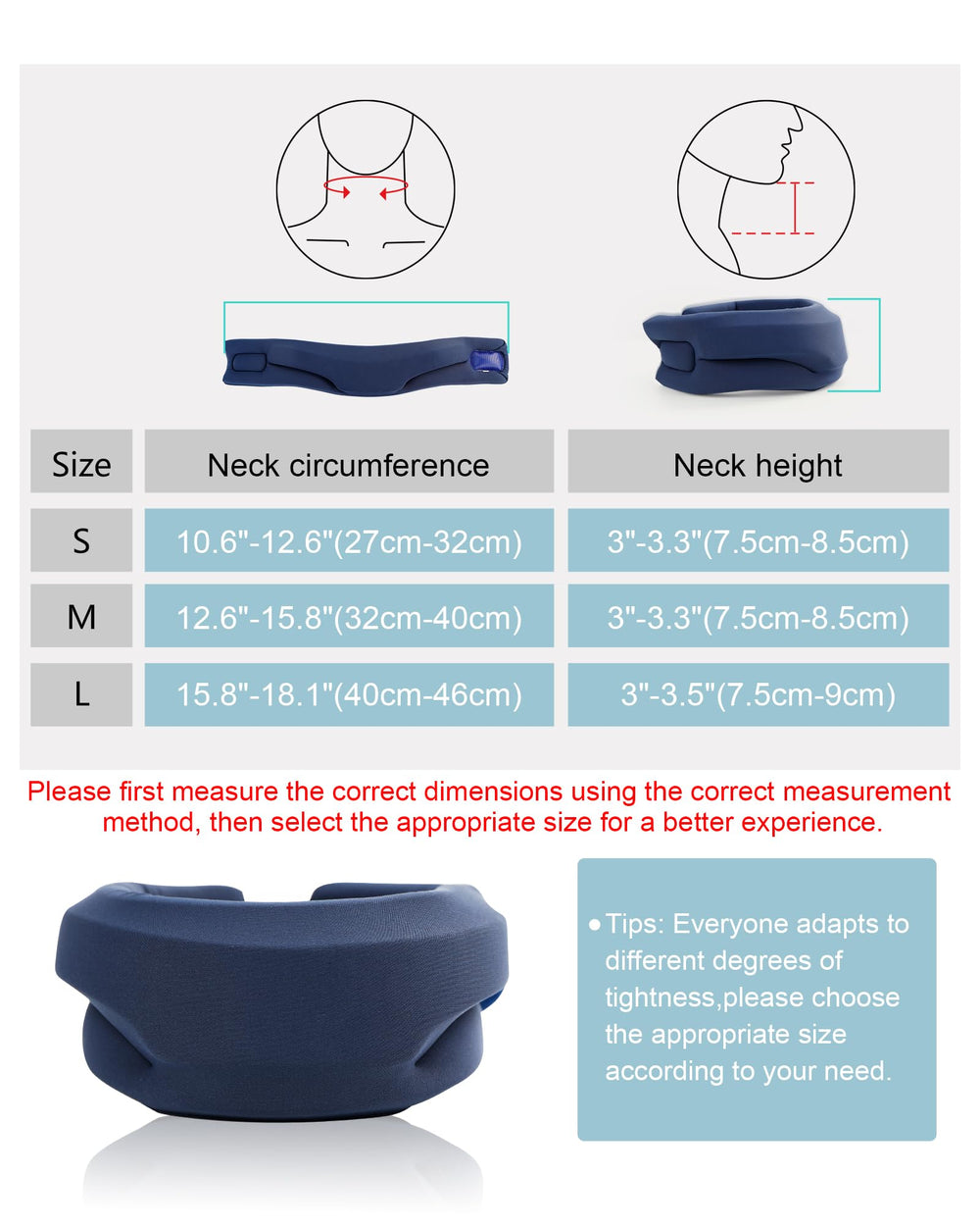 BLABOK perfil en V que mantiene alineación de cuello de forma ergonómica